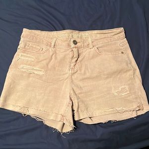 Pink Mid-rise ripped shorts. Size 11